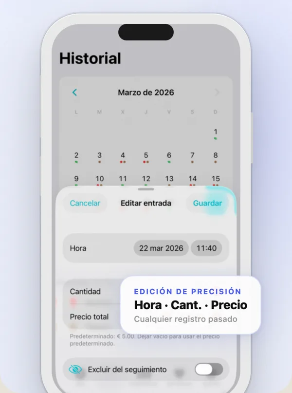 Countrol mostrando la racha de sobriedad actual, la mejor marca y el porcentaje de días limpios